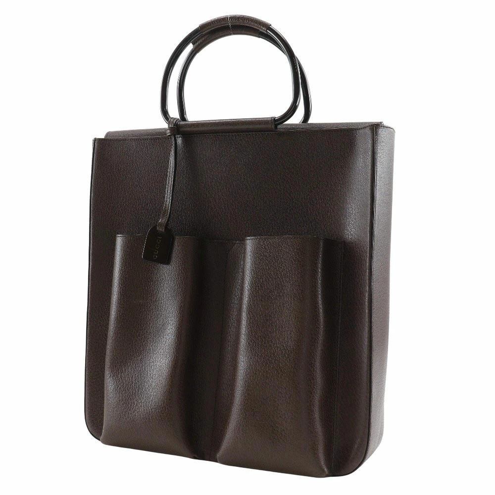 Gucci Bag Magnetic Closure Handbag Shoulder Brown Leather